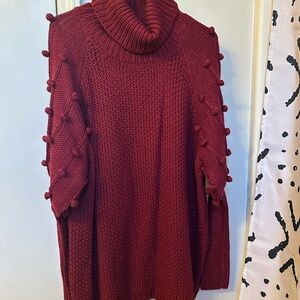 Cozy Burgundy Turtleneck Sweater